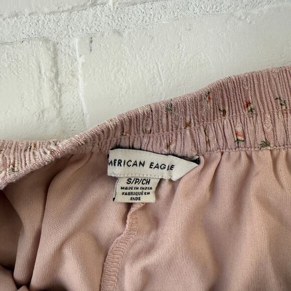 American Eagle Women's Pink Cottage Floral Print Lined Pull on Mini Skirt -sz S - Picture 5 of 5